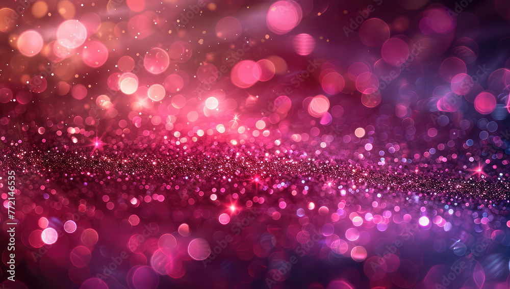 A background of pink and purple glitter with bokeh lights, creating an enchanting atmosphere. Created with Ai