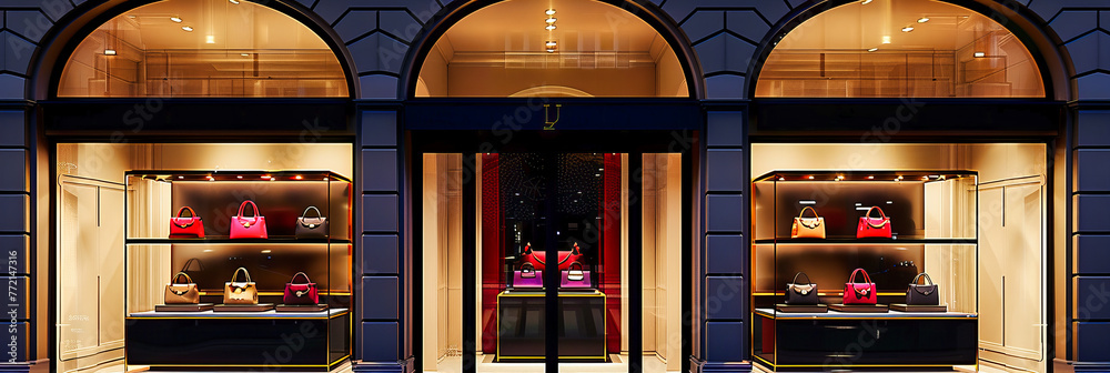 Fashionable Brand Storefront: A Stylish and Luxurious Shopping Destination, Showcasing Modern Design and Elegance
