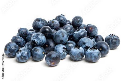 Blueberries on a white background.