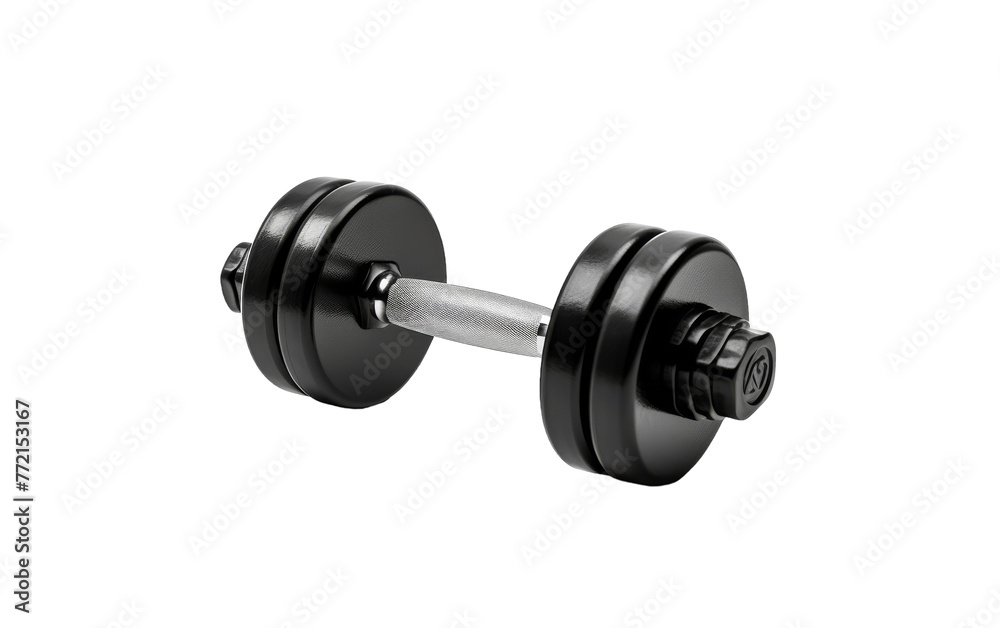 Two dumbbells rest on a white background Two dumbbells rest on a white background