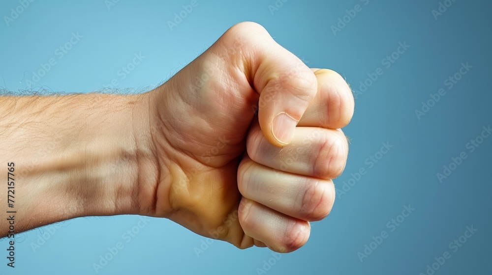 A close up of a man's hand with his fist clenched, AI A close up of a man's hand with his fist clenched, AI