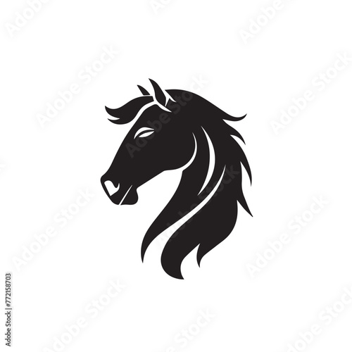 Horse in cartoon  doodle style . Image for t-shirt  web  mobile apps and ui. Isolated 2d vector illustration in logo  icon  sketch style  Eps 10  black and white. AI Generative