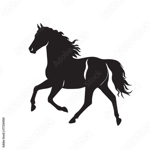 Horse in cartoon, doodle style . Image for t-shirt, web, mobile apps and ui. Isolated 2d vector illustration in logo, icon, sketch style, Eps 10, black and white. AI Generative