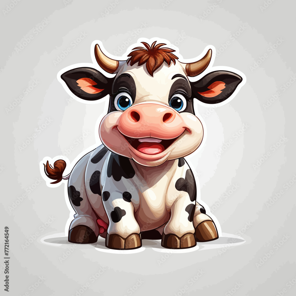 Cow cartoon Logo Design Very Cool