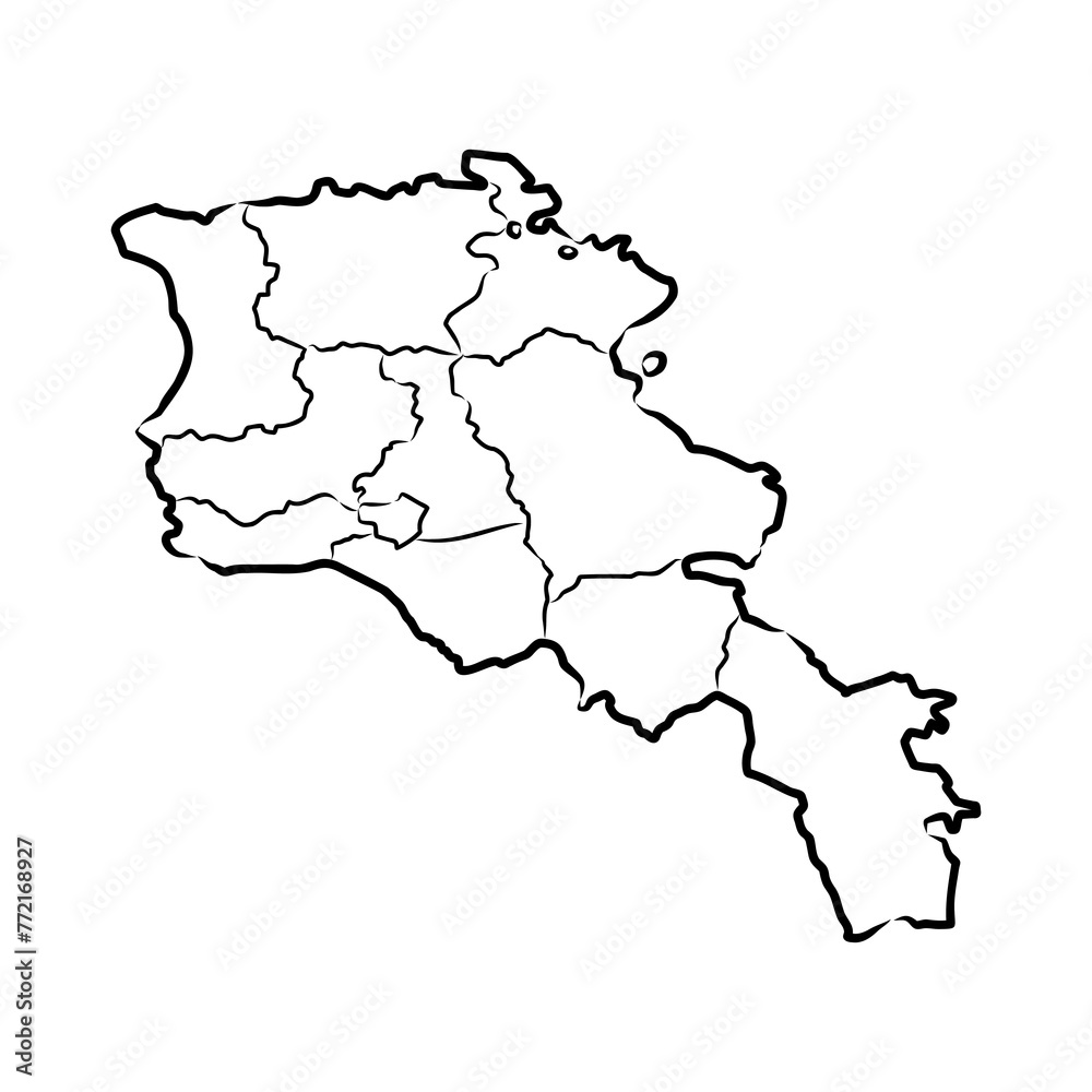 Armenia Map. Armenia Map outline. Armenia map vector illustration