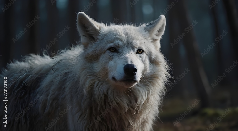 gray wolf canis lupus,a portrait of wolf in the forest, wildlife