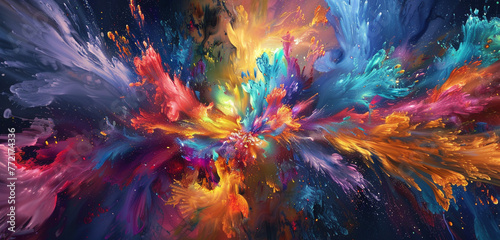 Explosive bursts on a canvas become an 8k immersive beauty.