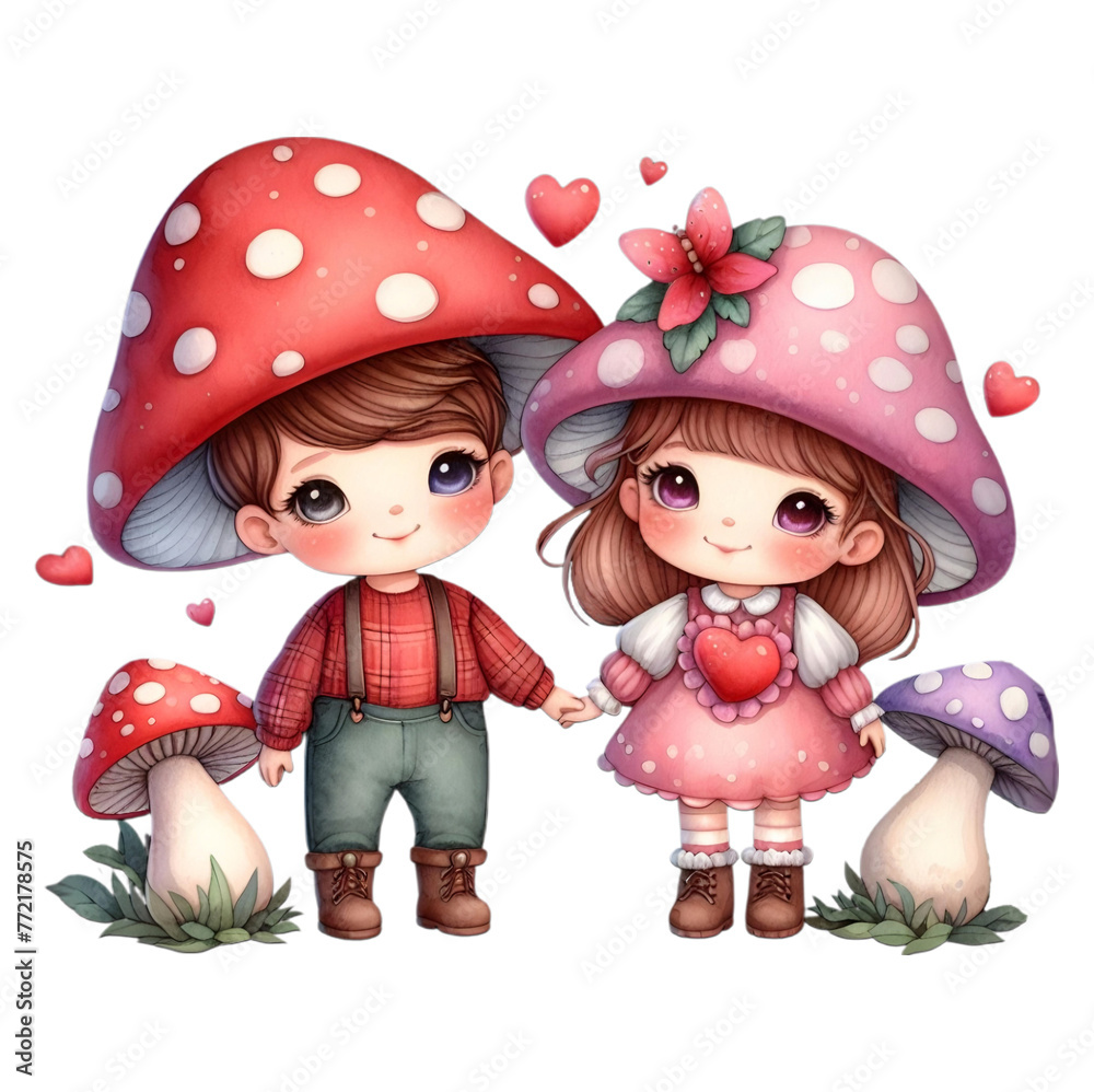 Mushroom Boy & Girl Clipart PNG Mushroom Boy & Girl Clipart PNG