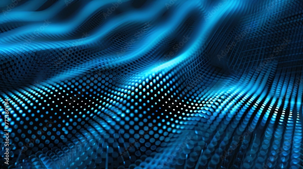 Obraz premium a diagonal matrix background in blue colors on pure black background