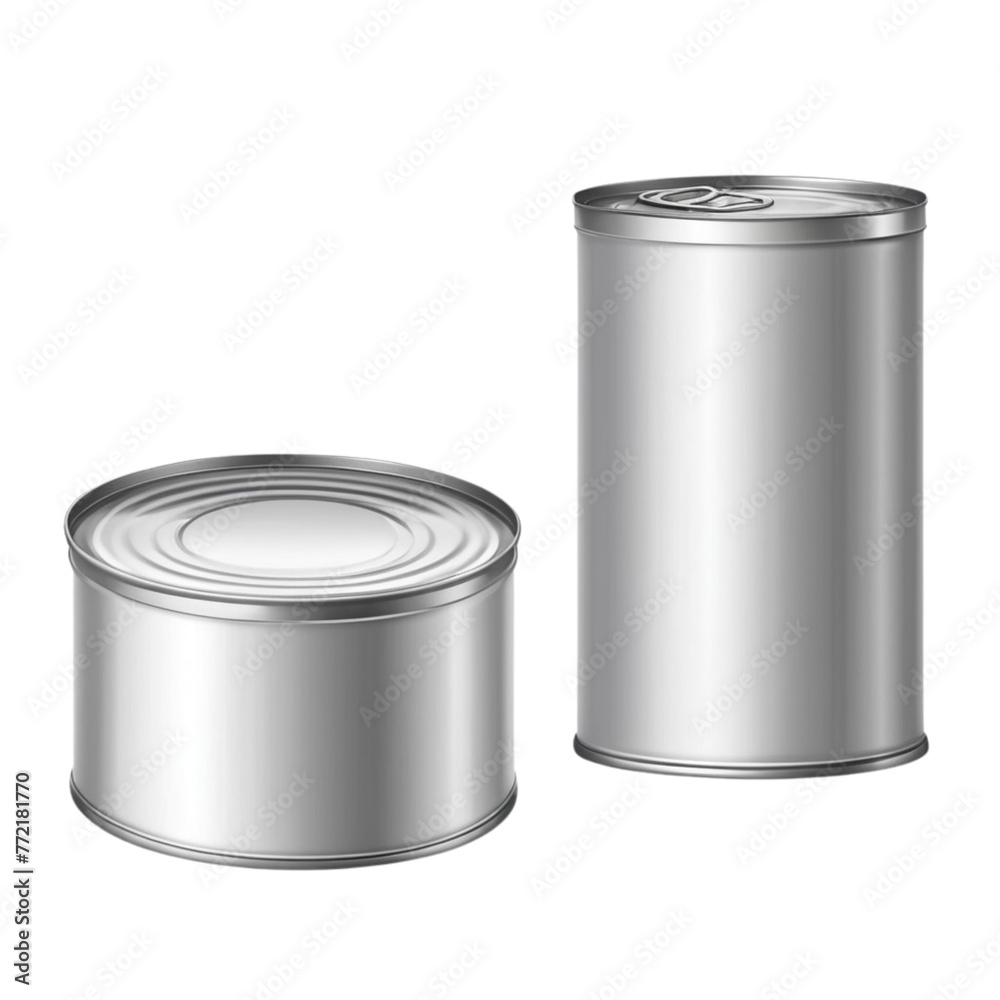 realistic empty tin can and without sardine tin font view on Isolated transparent background png. generated with AI realistic empty tin can and without sardine tin font view on Isolated transparent background png. generated with AI