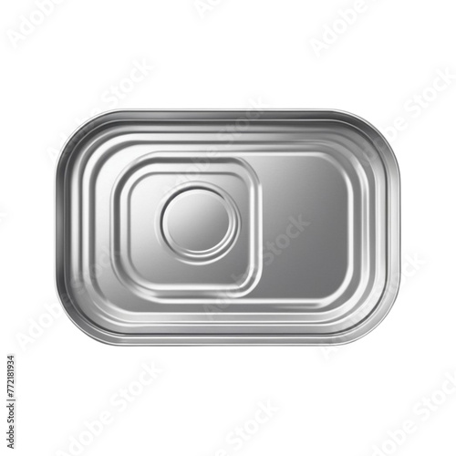 realistic empty tin can and without sardine tin font view on Isolated transparent background png. generated with AI 