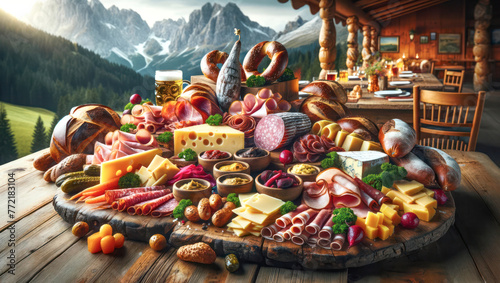 traditional german/austrian snack in the alps