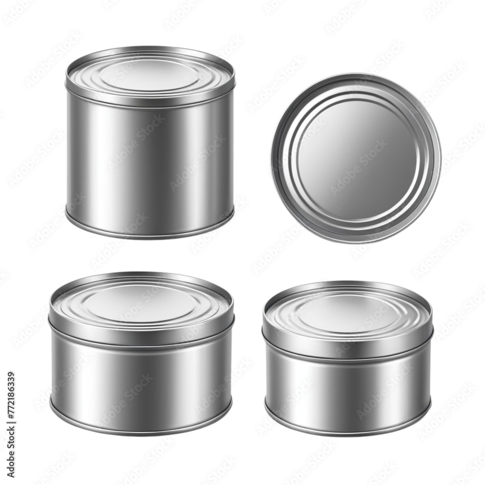 realistic empty tin can and without sardine tin font view on Isolated transparent background png. generated with AI realistic empty tin can and without sardine tin font view on Isolated transparent background png. generated with AI