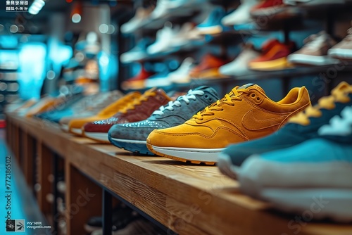 Wallpaper Mural Trendy Sneakers Collection A display of the latest and trendiest sneaker styles in a fashion store Torontodigital.ca
