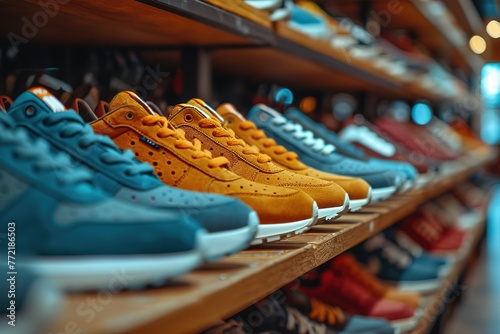 Trendy Sneakers Collection A display of the latest and trendiest sneaker styles in a fashion store