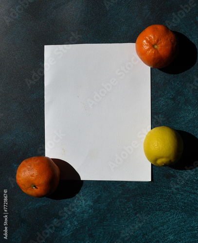 white paper with fruit