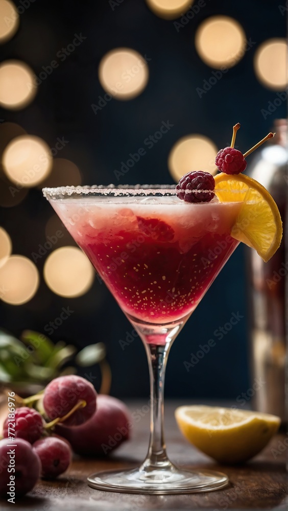 Serving French Martini Cocktail at the bar. Serving French Martini Cocktail at the bar.