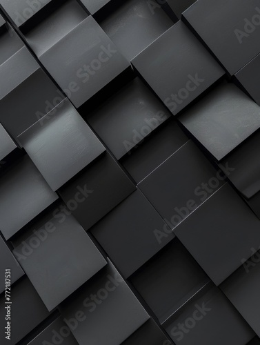 Sleek Geometric Monochrome Abstract Cubes and Blocks Pattern Background for Modern Architectural and Technology Design
