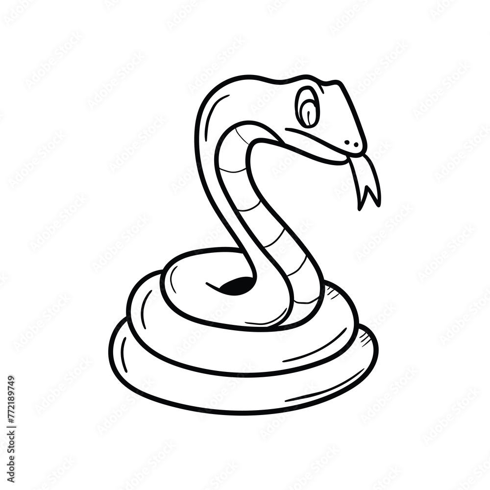 Hand drawn doodle snake on white background. Hand drawn doodle snake on white background.