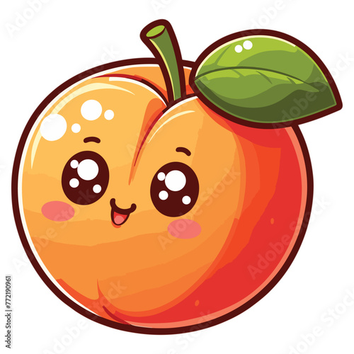 cartoon Apricot fruit vector