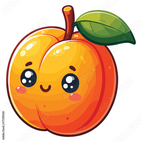 cartoon Apricot fruit vector