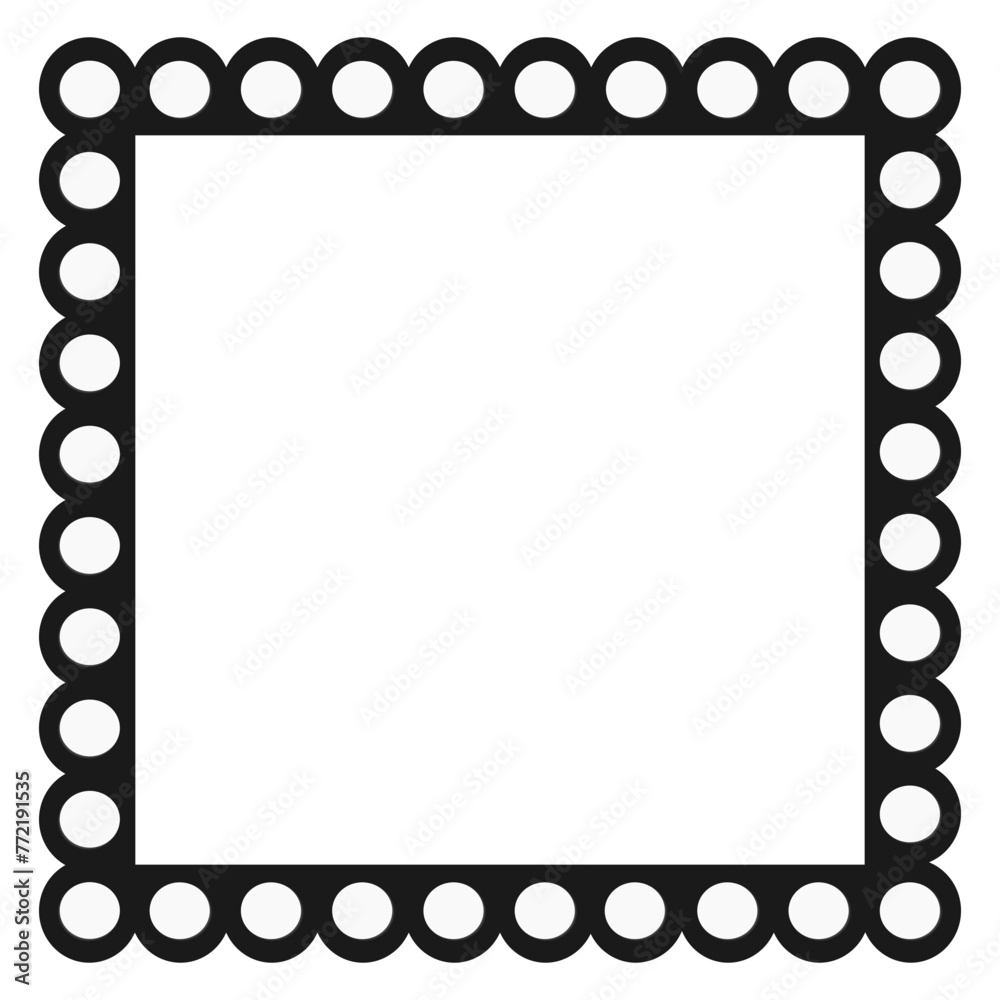 isolated black ornamental frame on transparent background
