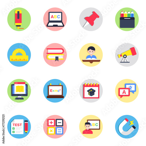 Set of Knowledge Flat Icons

