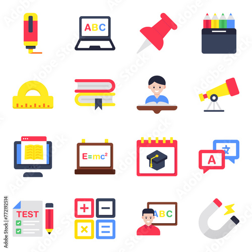 Set of Knowledge Flat Icons


