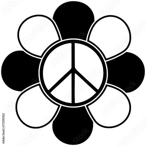 peace illustration love silhouette daisy logo flower icon palestine outline peaceful freedom war floral nature hope hippie summer pacifism shape branch decoration national for vector graphic