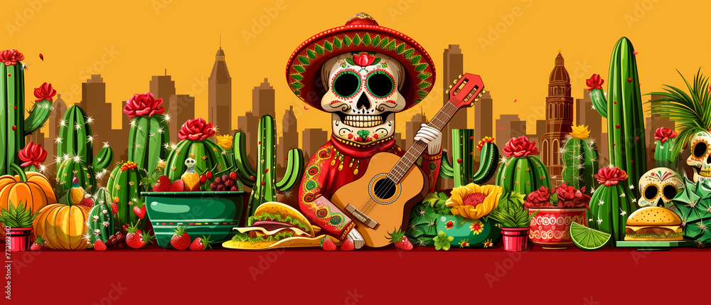 Naklejka premium cinco de mayo event. traditional holiday of mexican