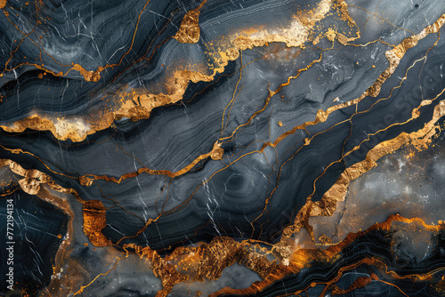 Black and gold marble texture design. Created with Ai