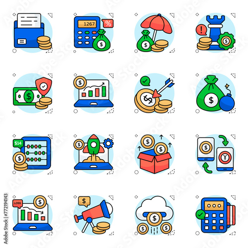 Set of Finance Flat Icons 

