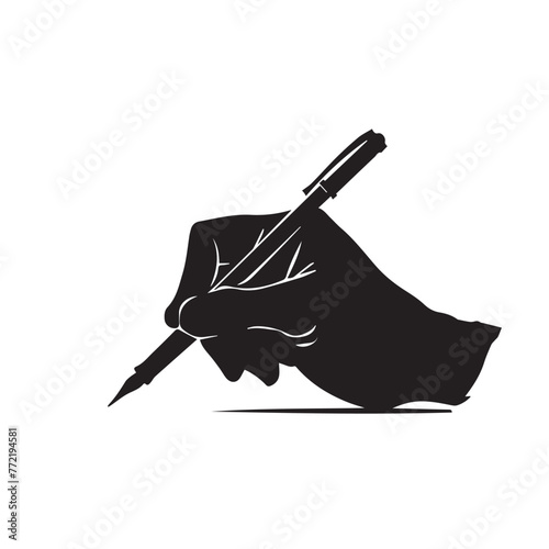 Hand writing in cartoon, doodle style . Image for t-shirt, web, mobile apps and ui. Isolated 2d vector illustration in logo, icon, sketch style, Eps 10, black and white. AI Generative © Alexey