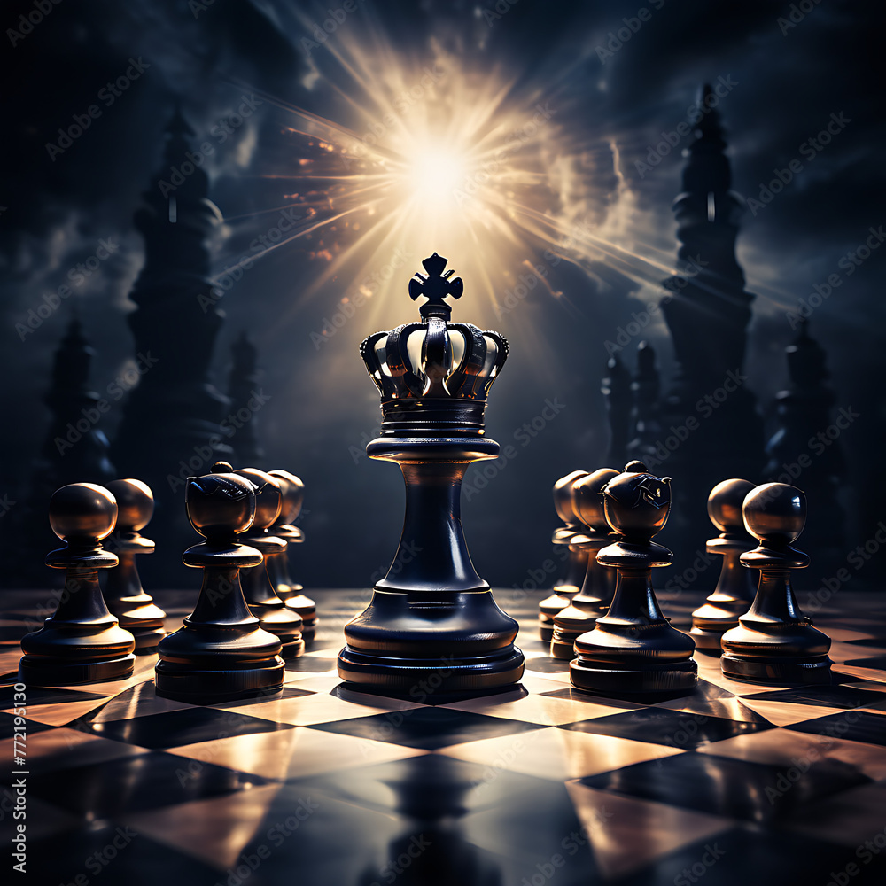 chess pieces with the king surreal shadows crown the lone king amidst a court of pawns questioning
chess pieces with the king surreal shadows crown the lone king amidst a court of pawns questioning