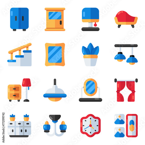 Set of Furniture Flat Icons


