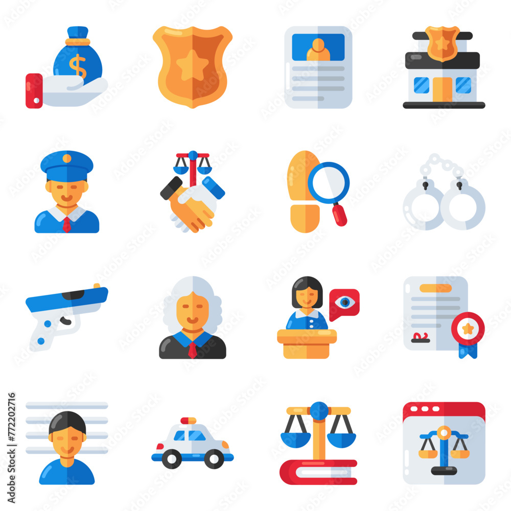 Set of Justice Flat Icons
Set of Justice Flat Icons