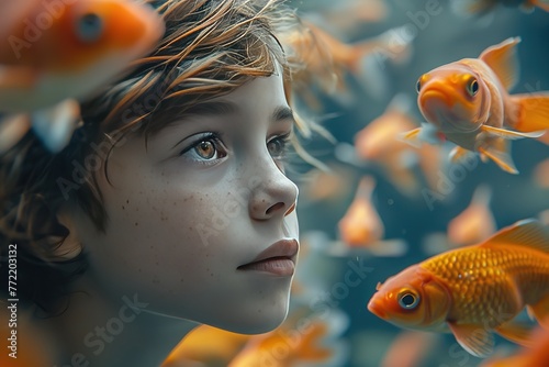 Aquarium Therapy for Autism Illustration or image of individuals with autism benefiting from aquarium therapy