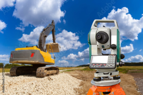 Geodetic instrument. Road c...