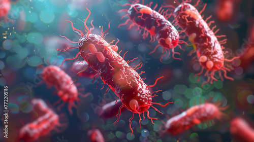 Detailed Streptococcus Bacteria in Vivid Colors 3D Illustration