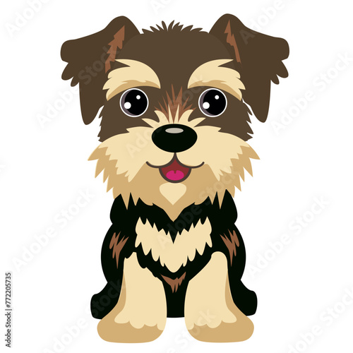 cute schnauzer dog cartoon vector illustration
