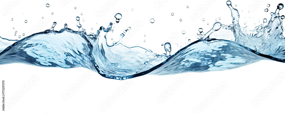 Pure water wave with splashing droplets. Pure water wave with splashing droplets.