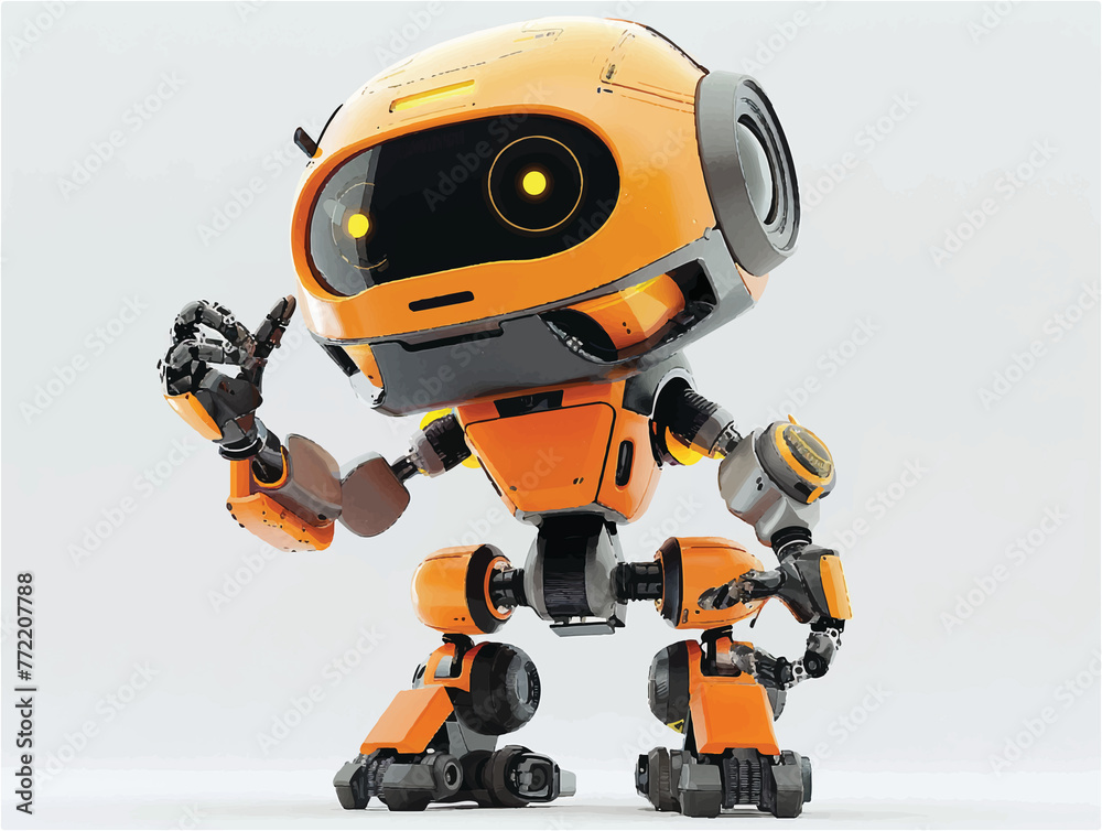 robot with a helmet robot with a helmet
