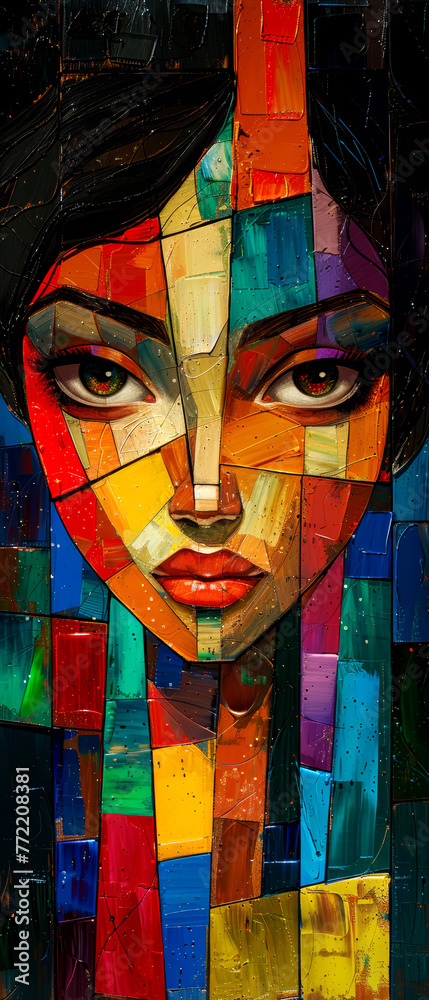 Street Art. Portrait of a beautiful girl with bright make-up. Street Art. Portrait of a beautiful girl with bright make-up.