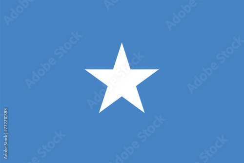 Flag of Somalia. Somali blue flag with a star. State symbol of the Somali Republic.