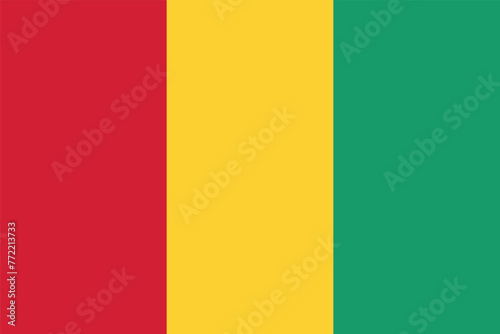 Flag of Guinea. Guinean flag, vertical tricolor: red, yellow, green. Symbol of the Republic of Guinea.