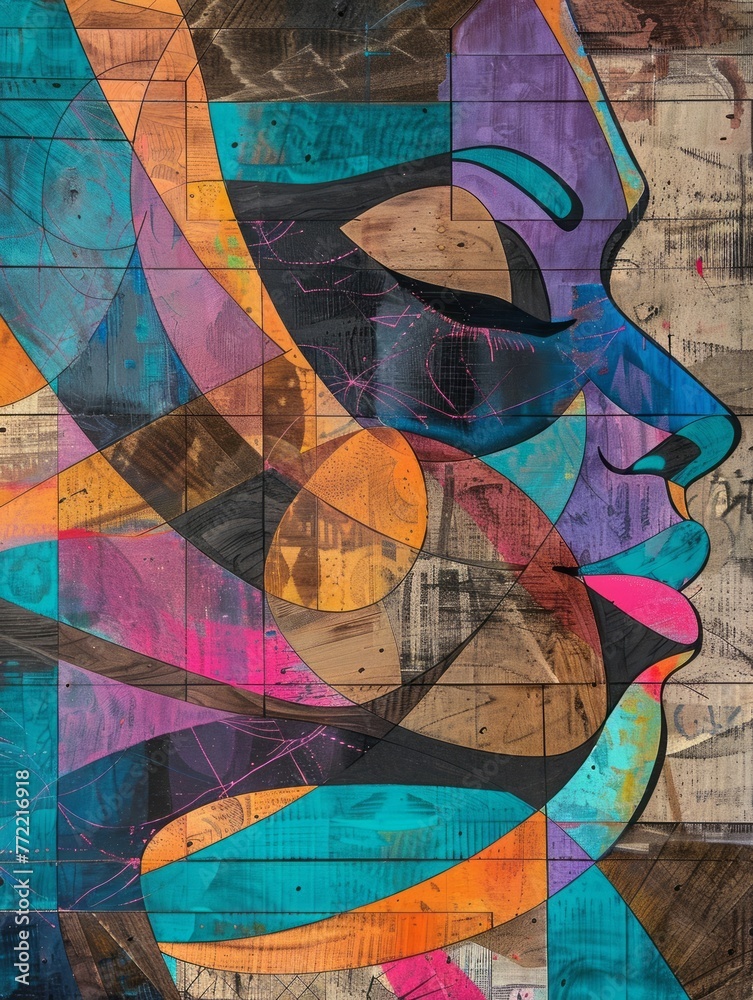 Fototapeta premium Captivating Abstract Artistry Portrait of a Woman