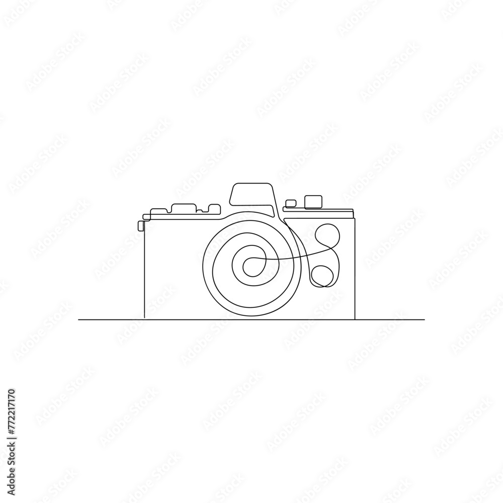 Camera continuous one-line outlining vector illustration EPS Camera continuous one-line outlining vector illustration EPS