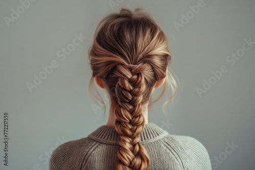 Detailed and sophisticated brunette fishtail braid hairstyle for women with intricate craftsmanship and elegant beauty viewed from the rear