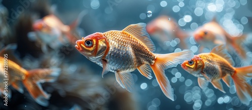 Goldfishes in a Serene Aquatic Setting