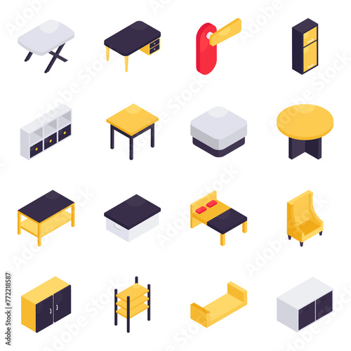 Set of Homeware Isometric Icons

